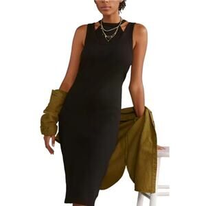 T.LA Black Layered Ribbed Tank Dress